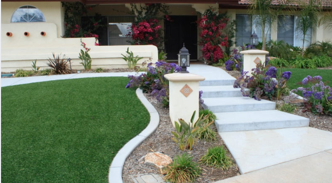 Modern residential backyard landscaping design