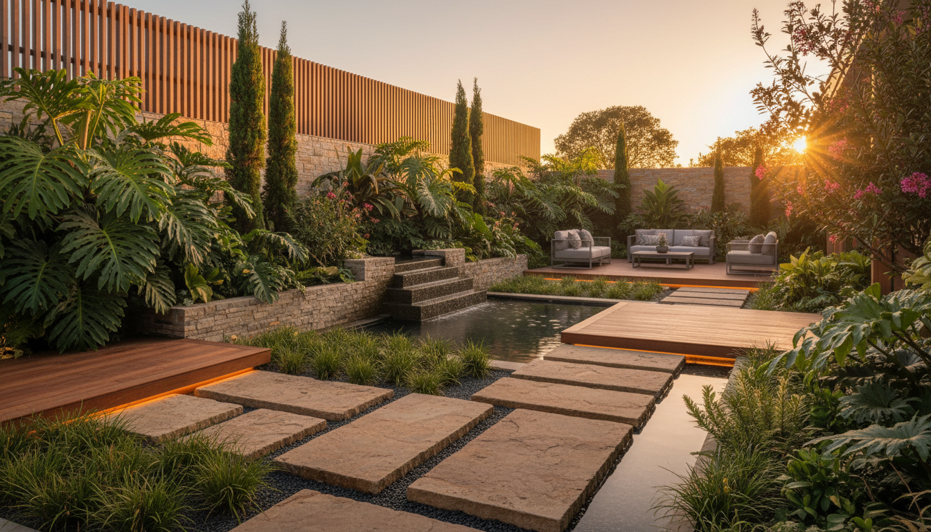 Modern commercial building landscaping in Brisbane