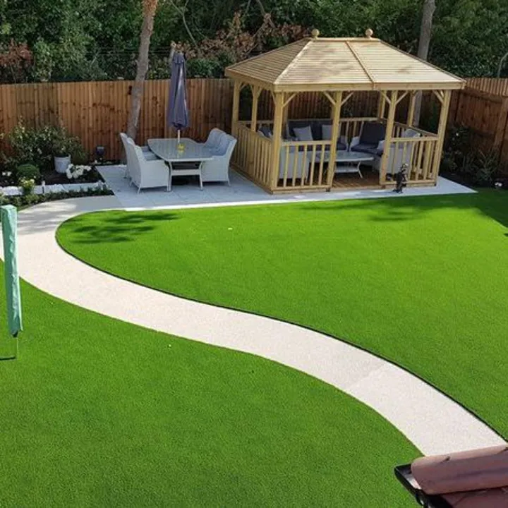 Lush green artificial turf installation in Brisbane backyard